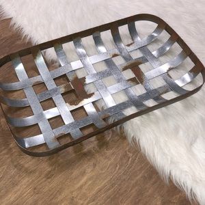 Rustic Metal Basket Tray